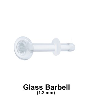 1.2 mm Glass Piercing Straight Bar with Clear O-ring